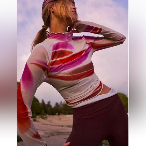 Free People Jump Off Sheer Layering Long Sleeve Tee - Picture 1 of 11